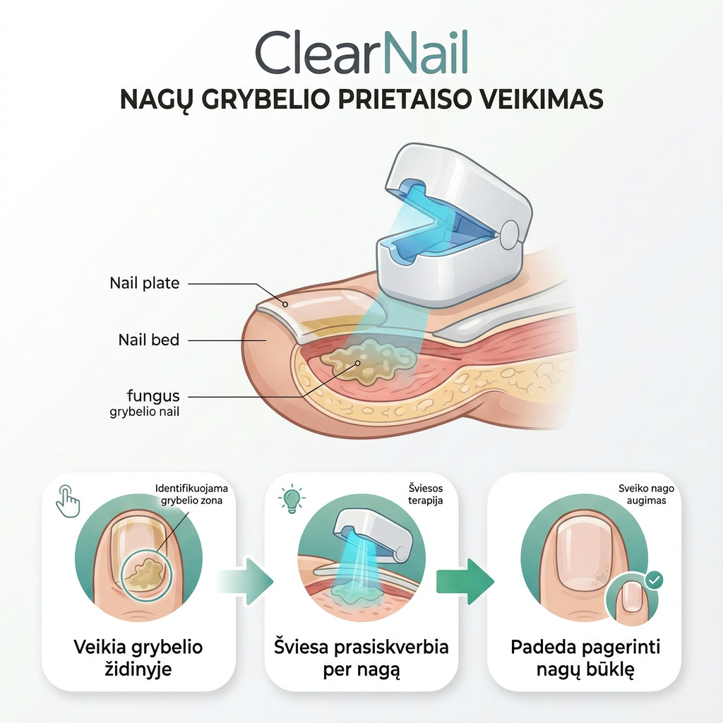 CLEARNAIL – LED PRIETAISAS NAGŲ PRIEŽIŪRAI