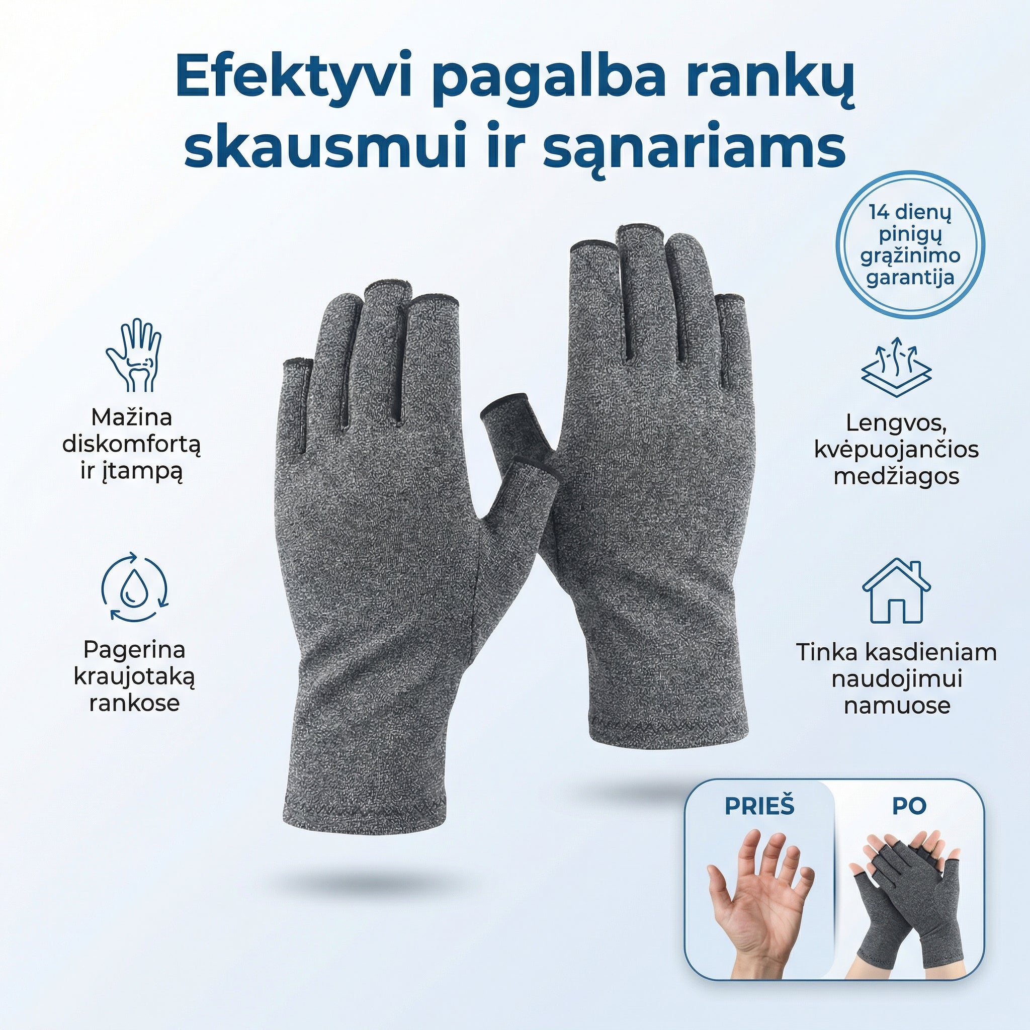 OrthoFlex- Kompresinės Pirštinės Artritui