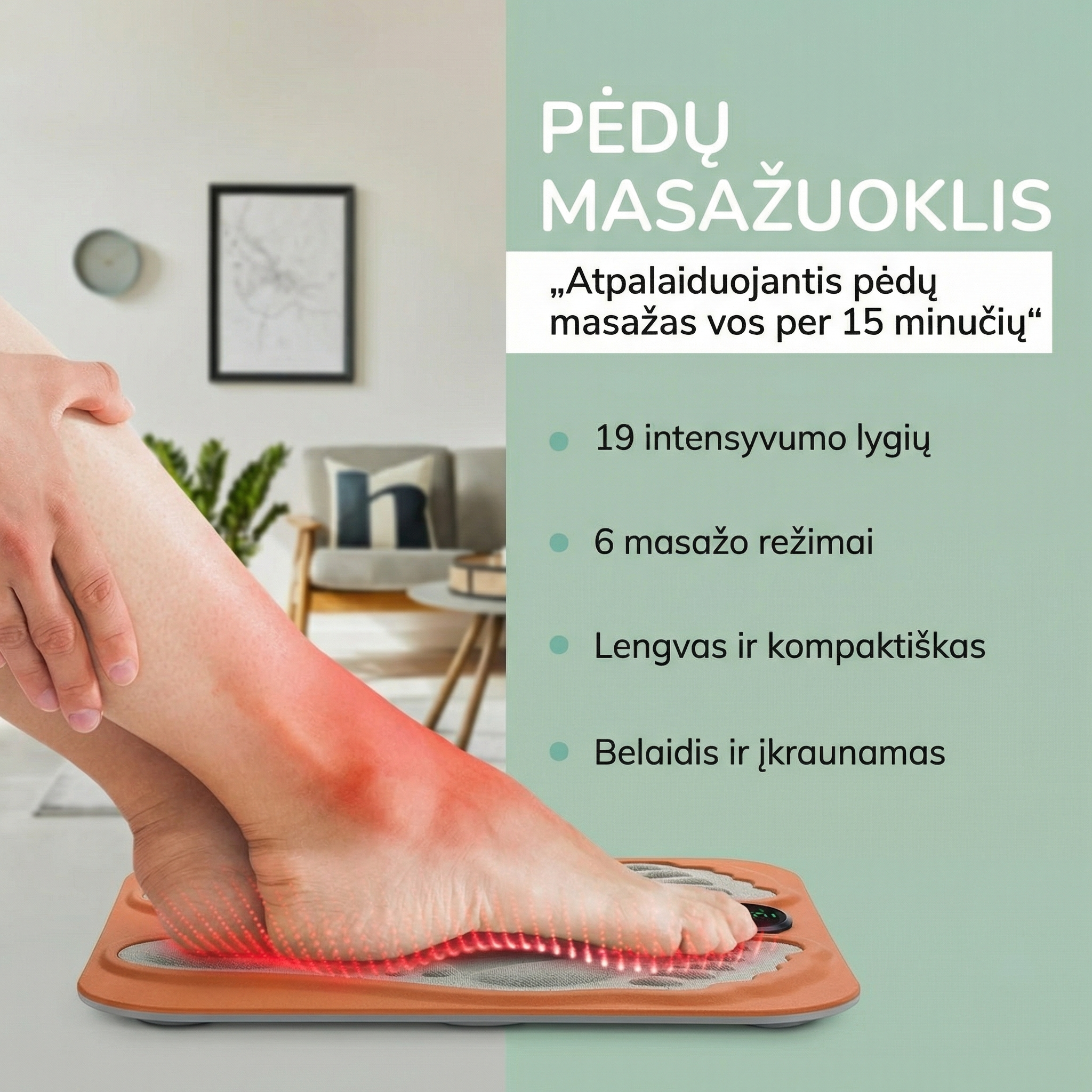 EMS Pėdų Masažuoklis – Atpalaiduojantis Masažas Namų Sąlygomis