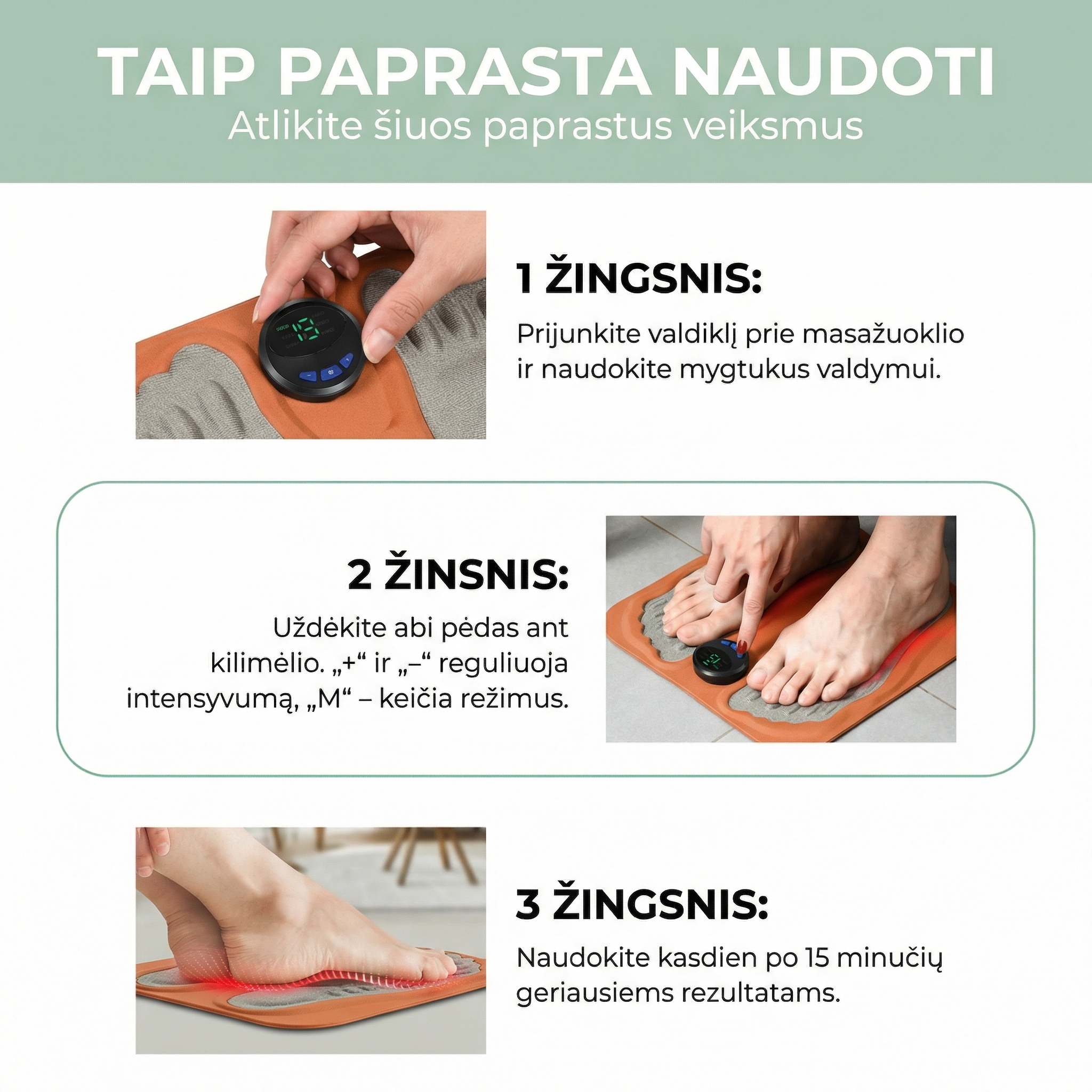 EMS Pėdų Masažuoklis – Atpalaiduojantis Masažas Namų Sąlygomis
