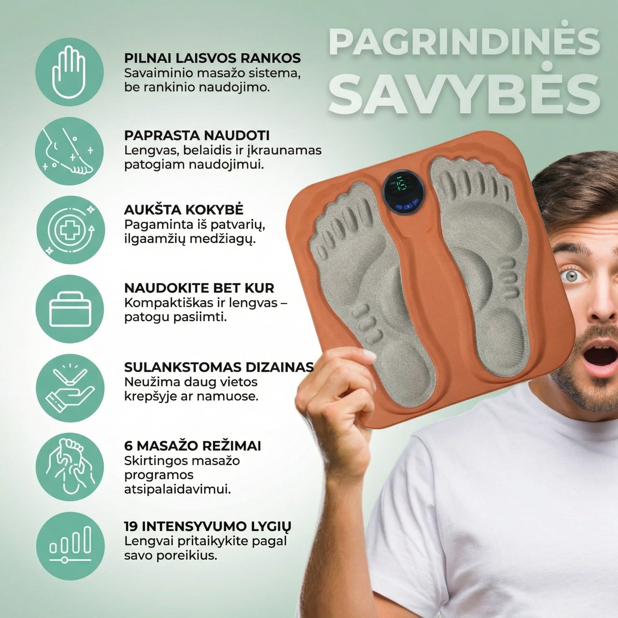 EMS Pėdų Masažuoklis – Atpalaiduojantis Masažas Namų Sąlygomis