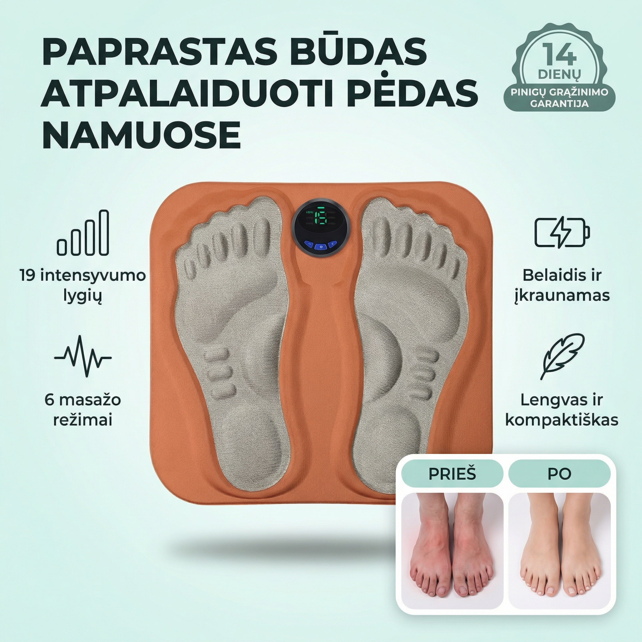 EMS Pėdų Masažuoklis – Atpalaiduojantis Masažas Namų Sąlygomis